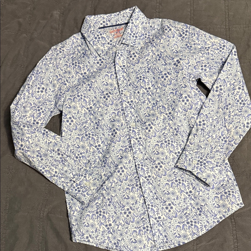 Cat & Jack Floral Pattern Kids Button Down Shirt
